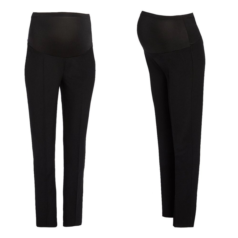 NWT Black Straight-Leg Maternity Dress Pants